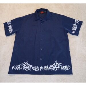 D Clothing Men's Medium Loop Shirt Barbwire Short Sleeve Black